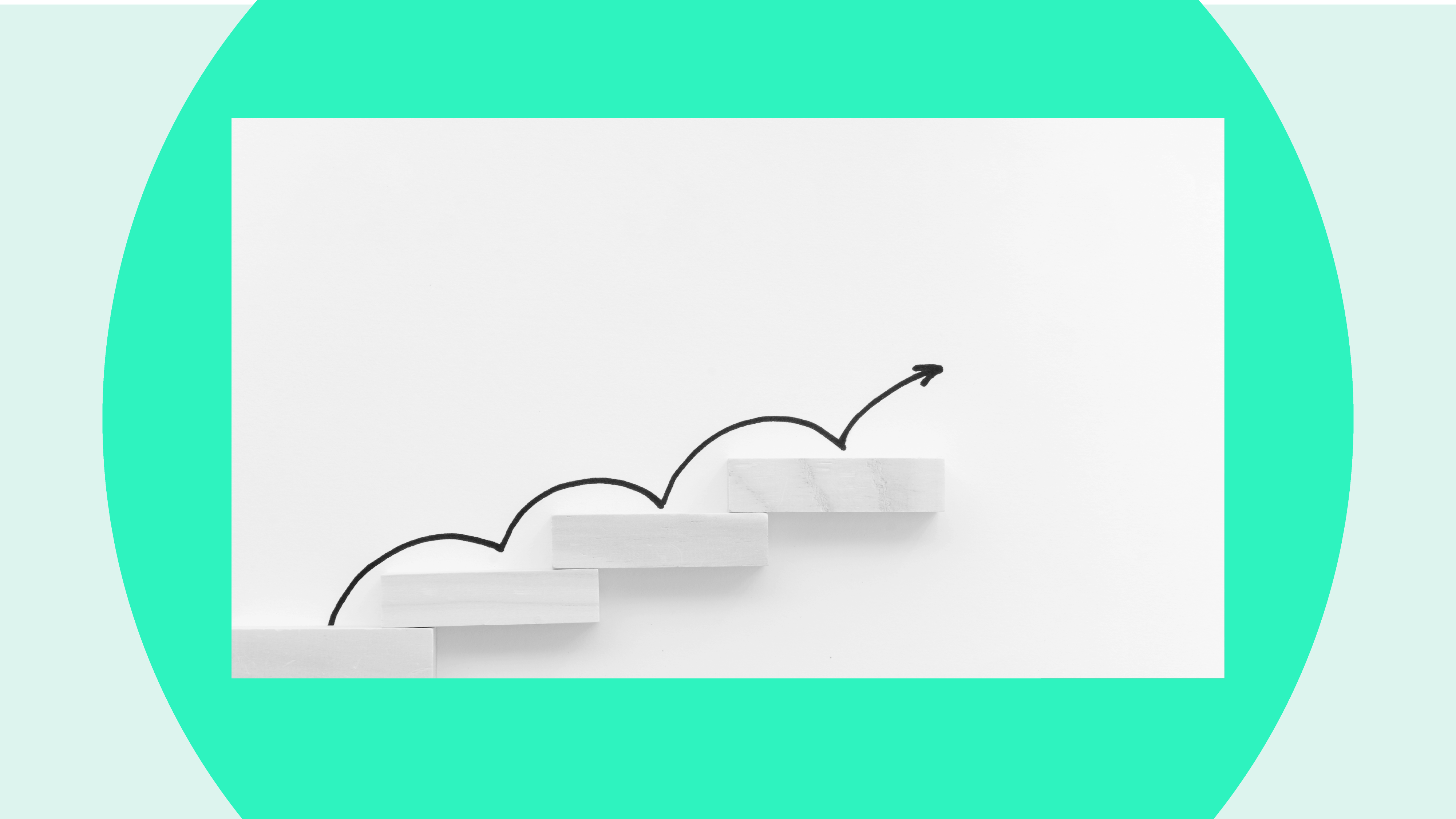 An arrow pointing upwards to indicate a positive trend for a coding career